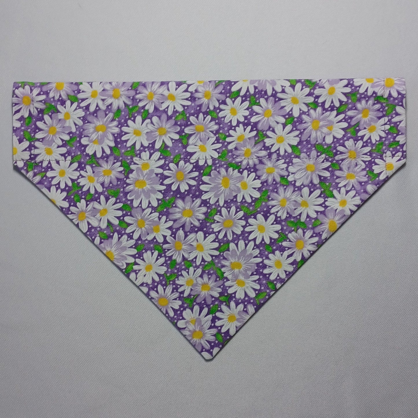 Daisies on Purple / Purple Marbled Over-the-Collar Pet Bandana