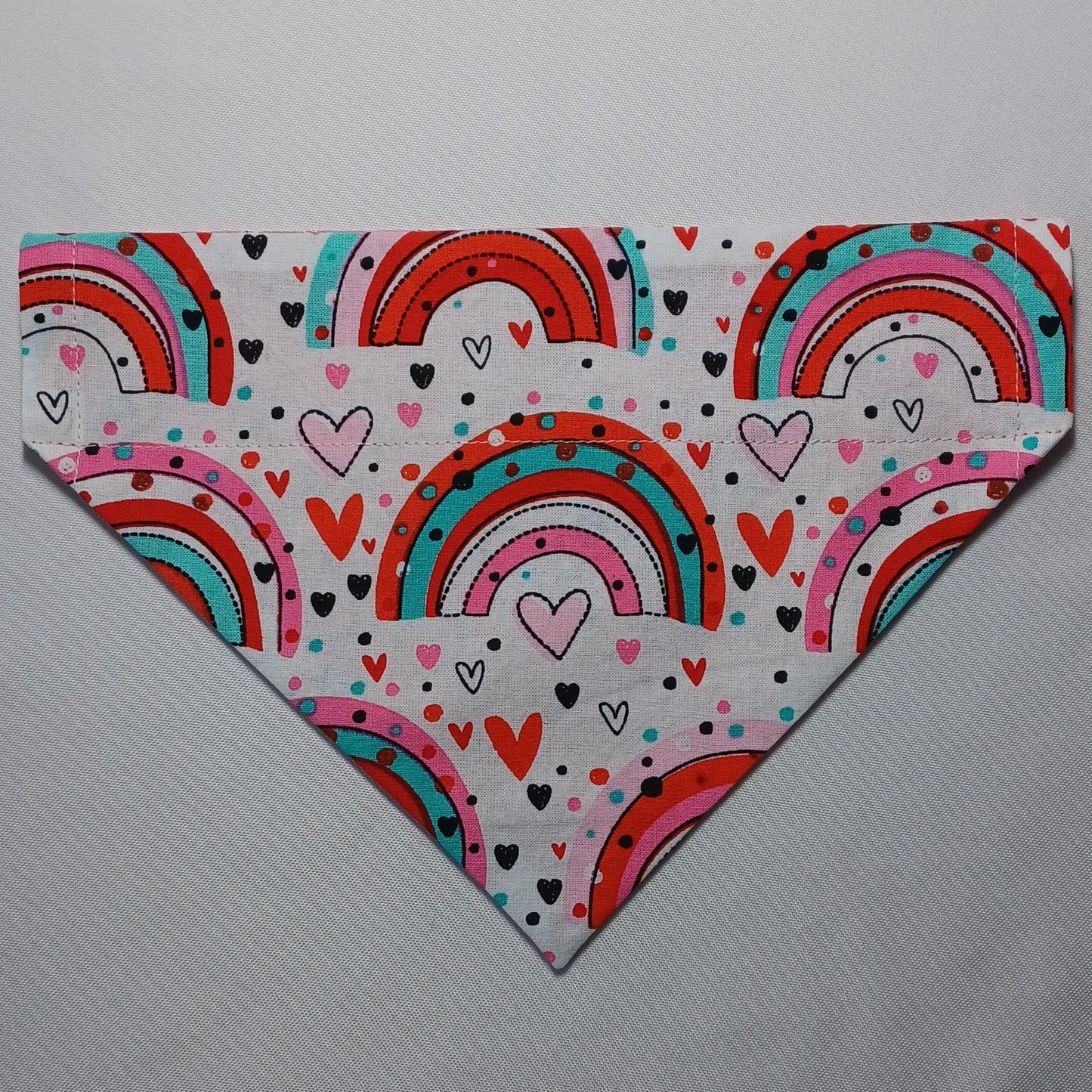 Rainbows & Hearts Over-the-Collar Pet Bandana