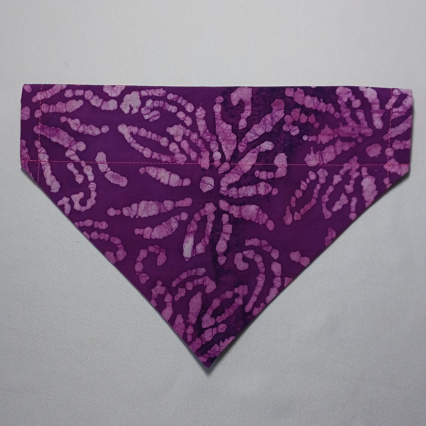 Pink Hibiscus Flowers on Purple Over-the-Collar Pet Bandana