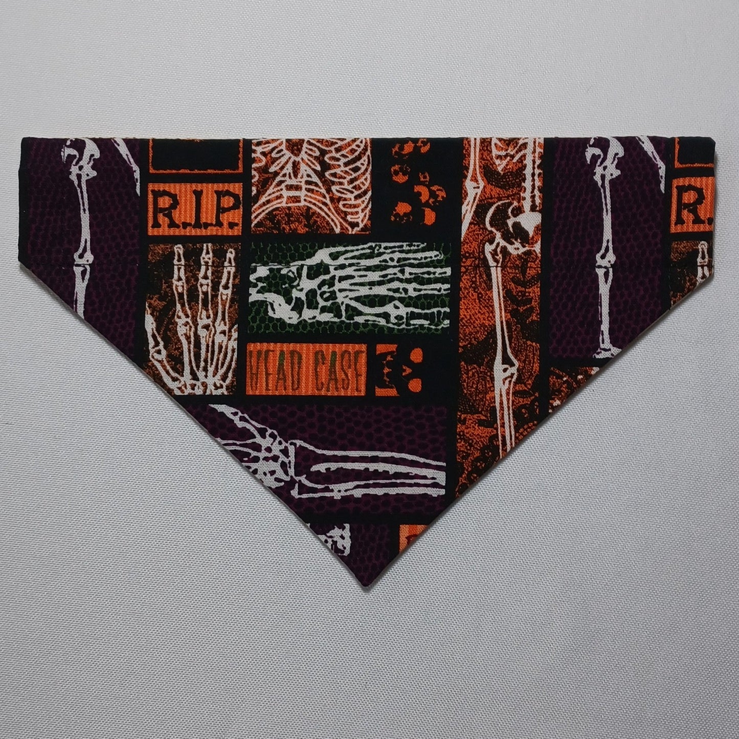 Halloween "Bad to the Bone" Skeleton / Pumpkin Outlines Over-the-Collar Pet Bandana