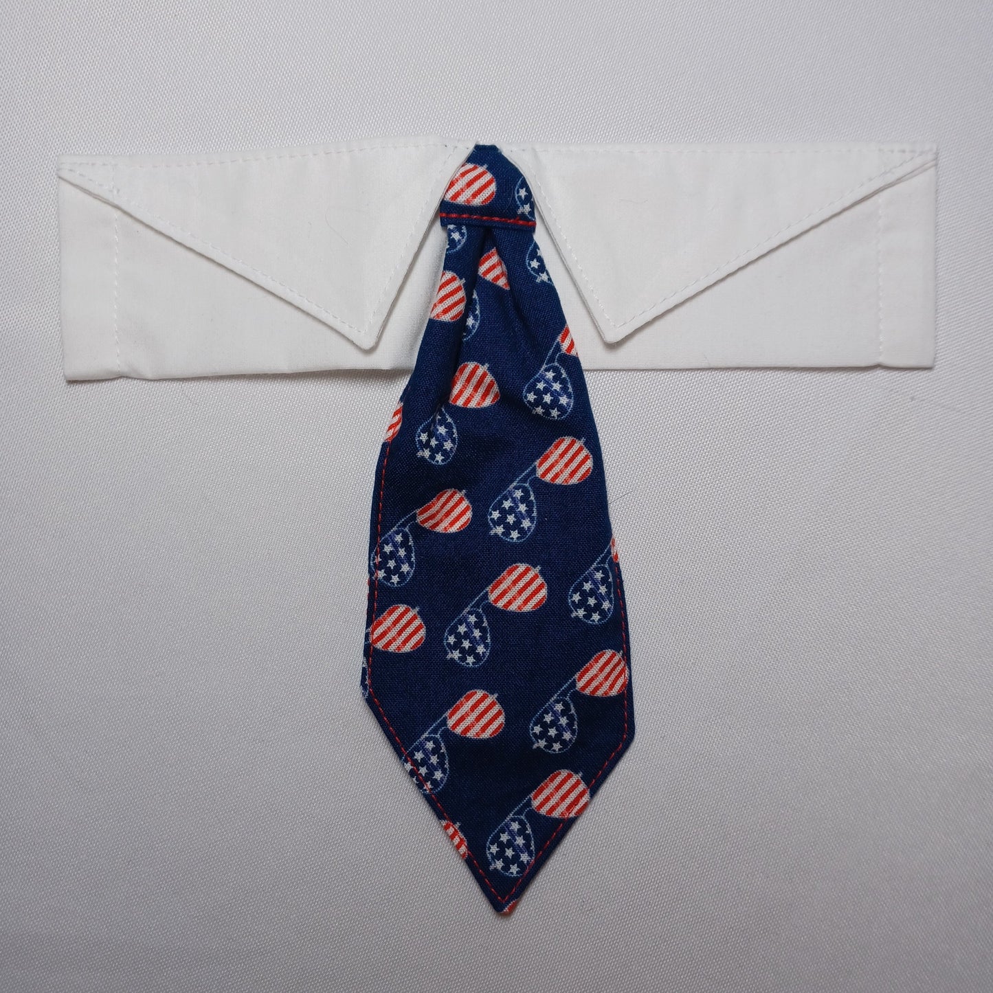 Patriotic Aviator Sunglasses Over-the-Collar Pet Necktie & Shirt Collar