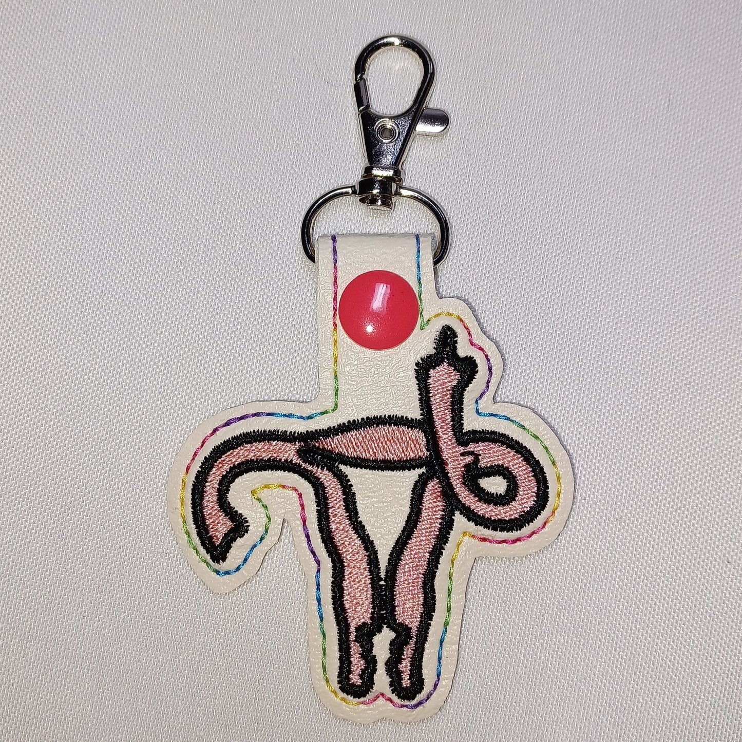 FUterus Embroidered Vinyl Key Ring