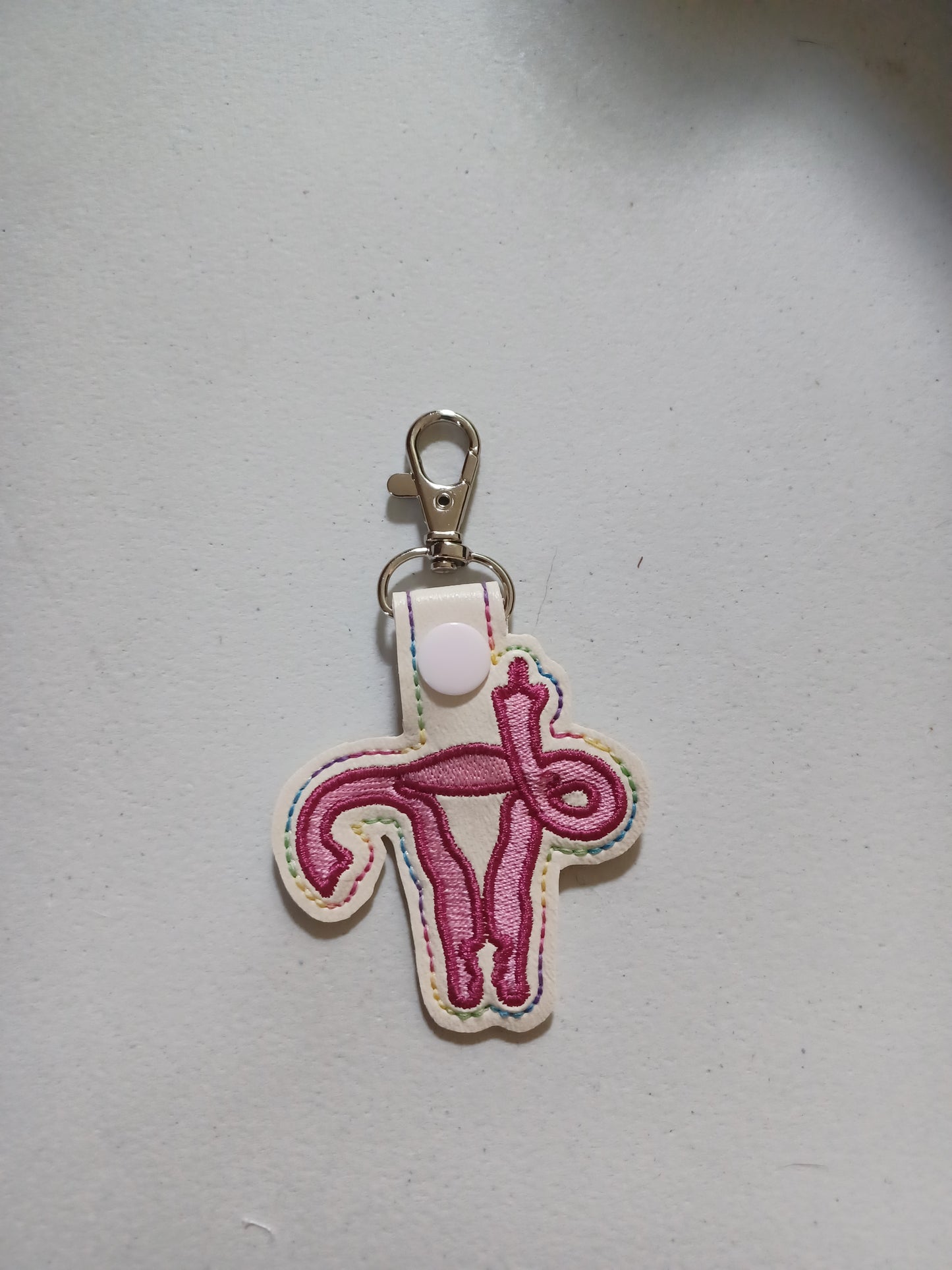 FUterus Embroidered Vinyl Key Ring