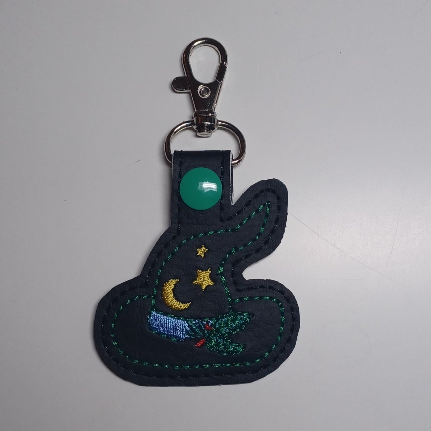 Harvest Hat Embroidered Vinyl Key Ring