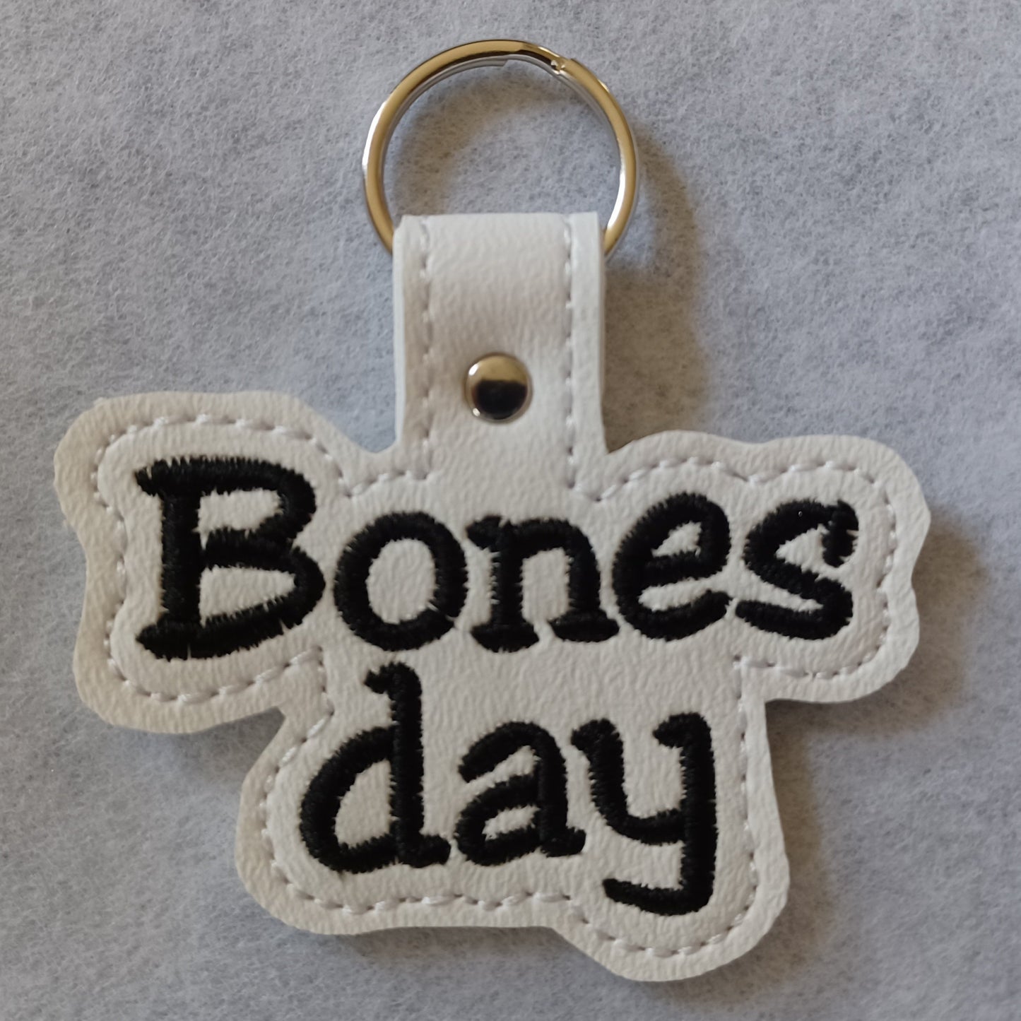 Bones Day/No Bones Day Embroidered Vinyl Key Ring (Set of 2)