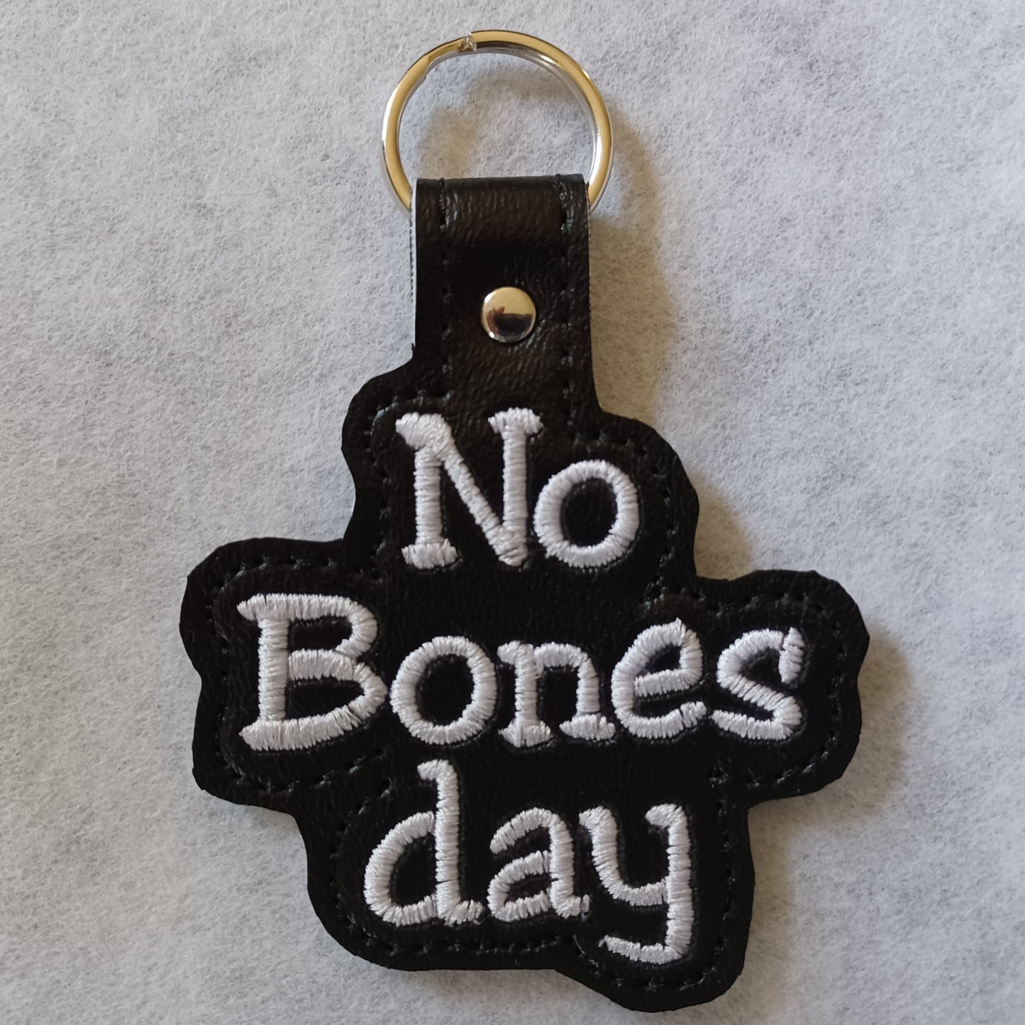 Bones Day/No Bones Day Embroidered Vinyl Key Ring (Set of 2)
