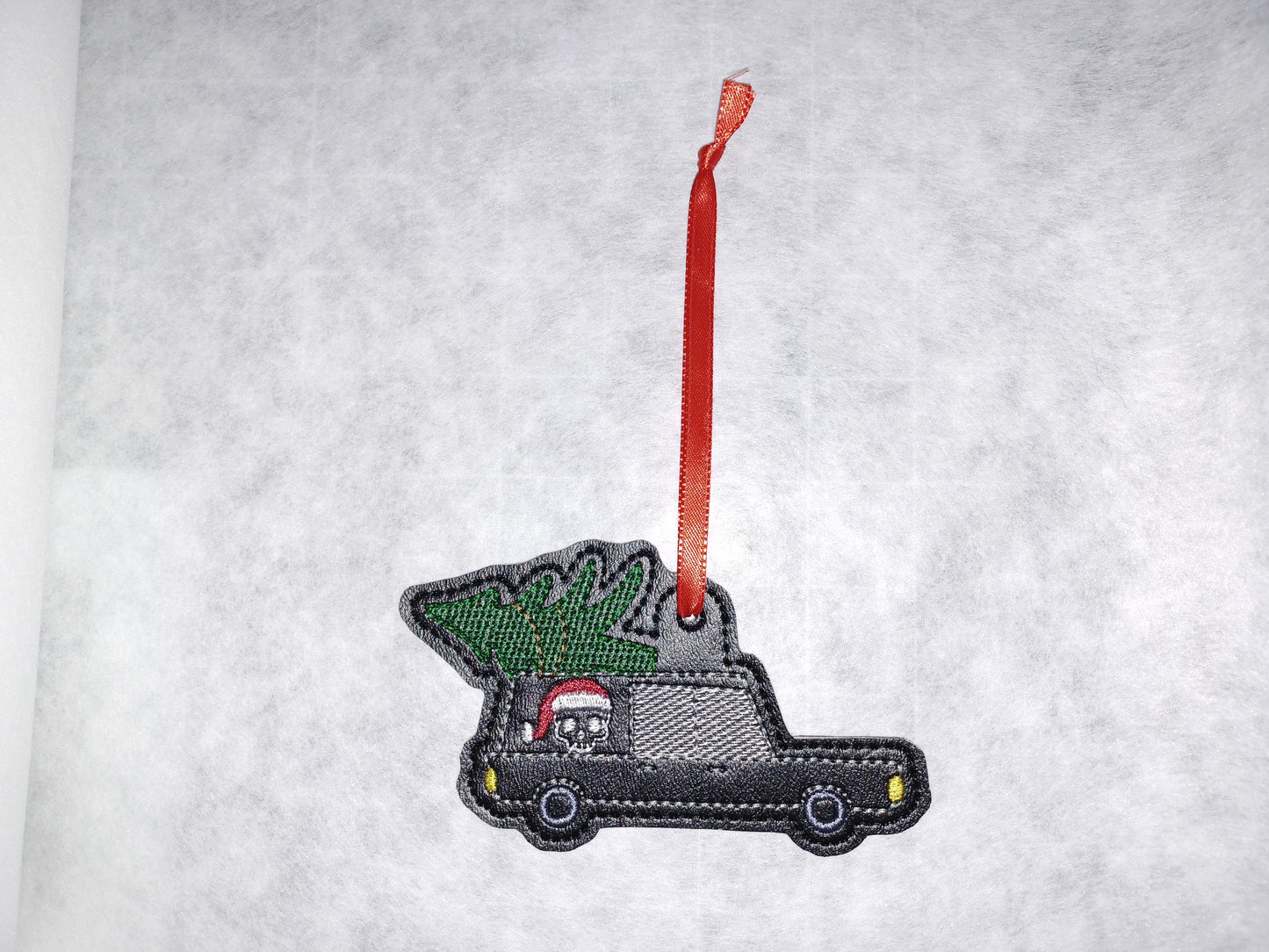 Holiday Hearse Embroidered Ornament