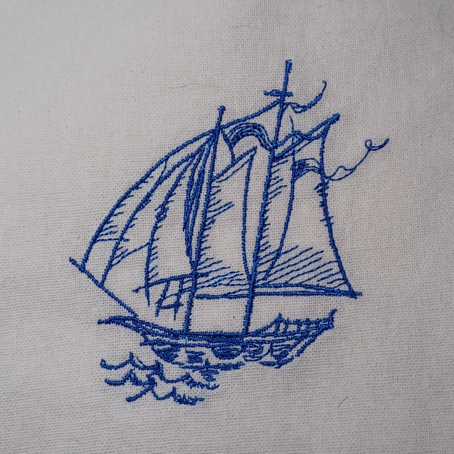 Sailboat Embroided Tote Bag
