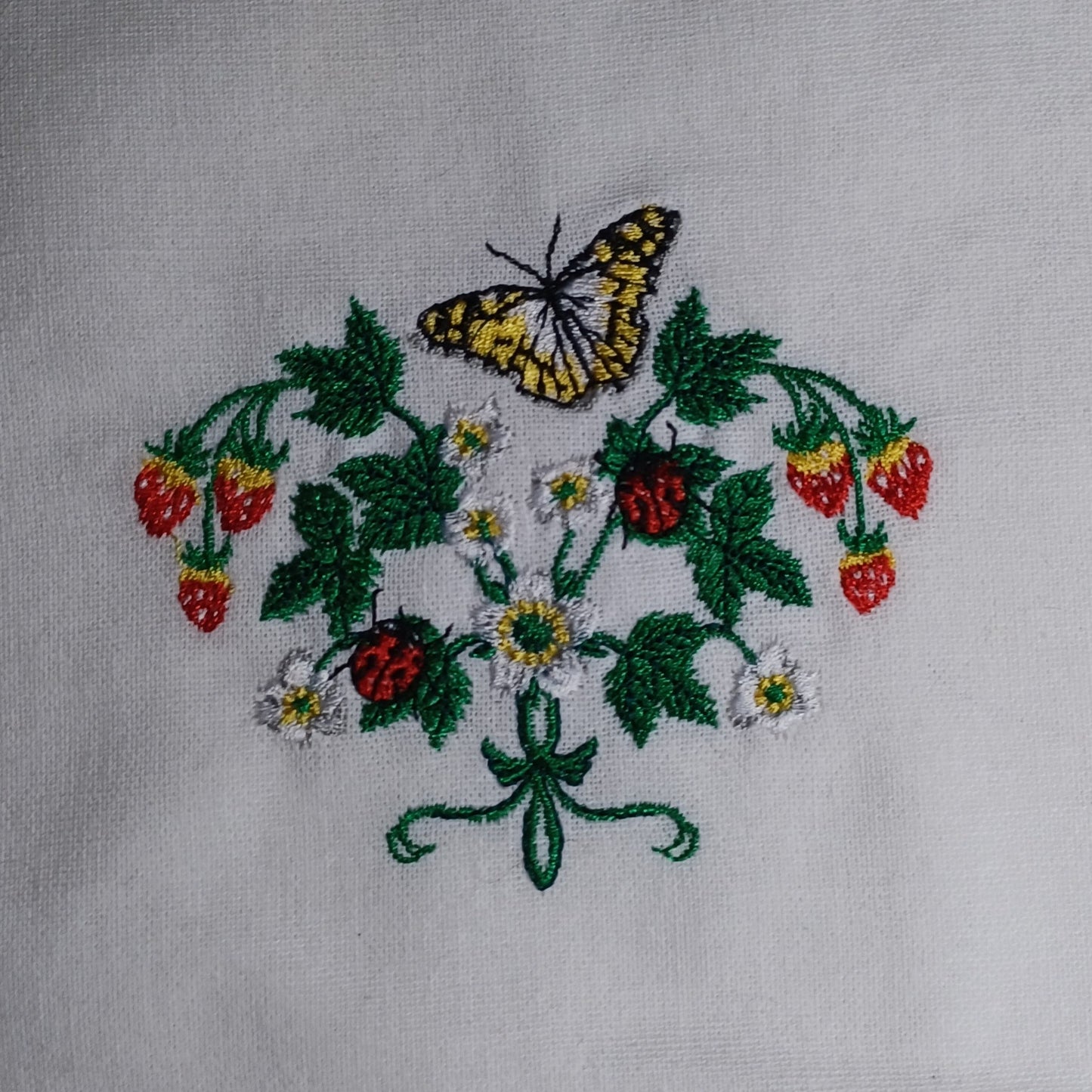Summer Motif Embroided Tote Bag