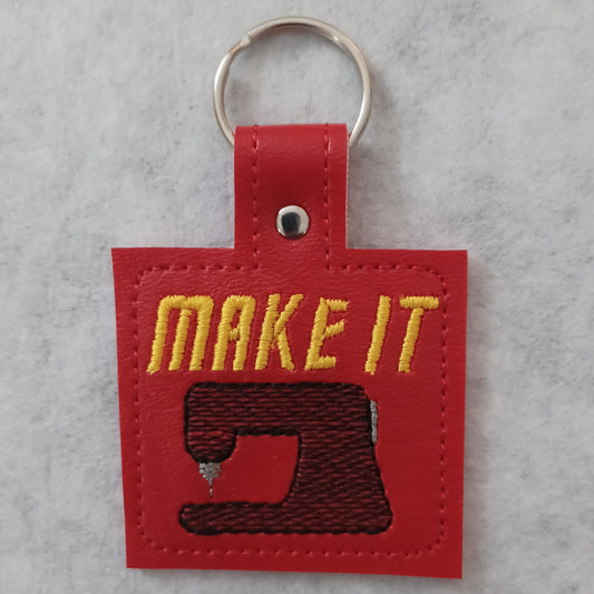 Make It Sew Embroidered Vinyl Key Ring
