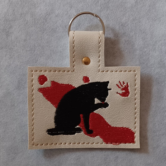 Sassy Pirates Cat Flag Embroidered Vinyl Key Ring