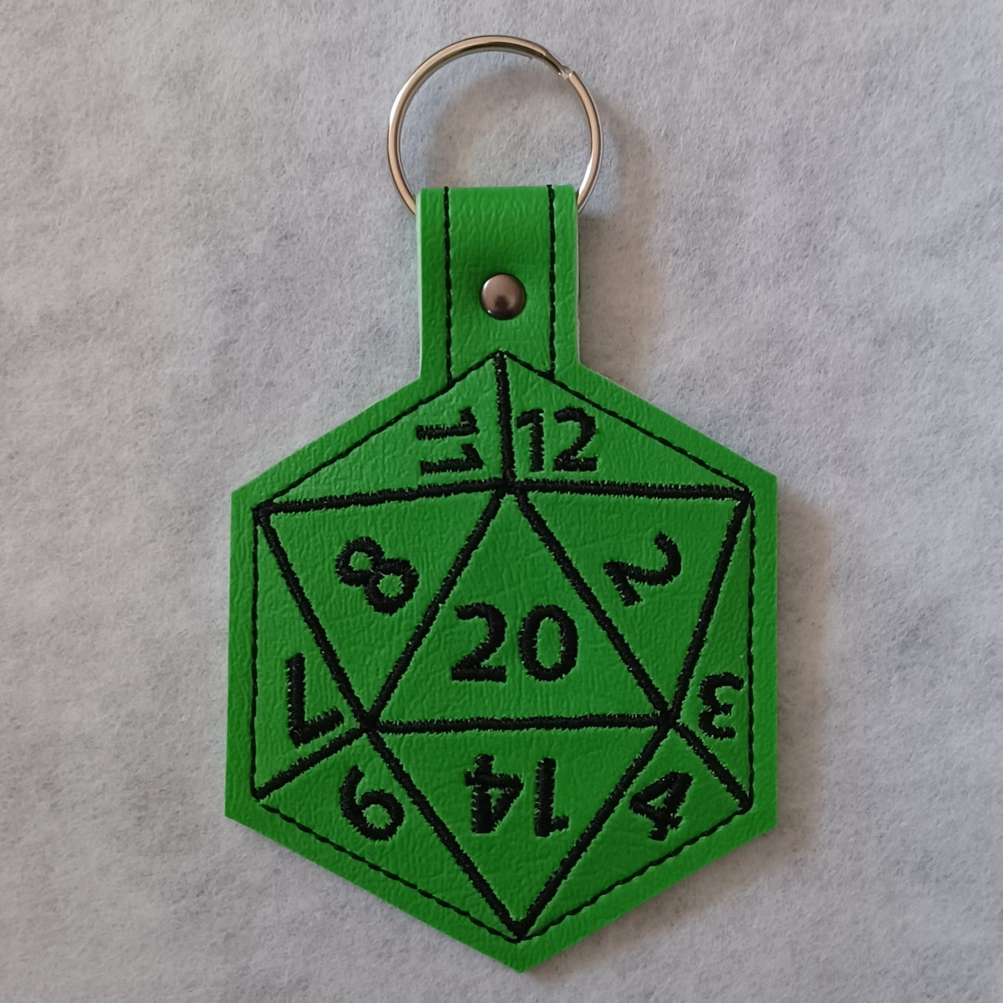 D20 Embroidered Vinyl Key Ring