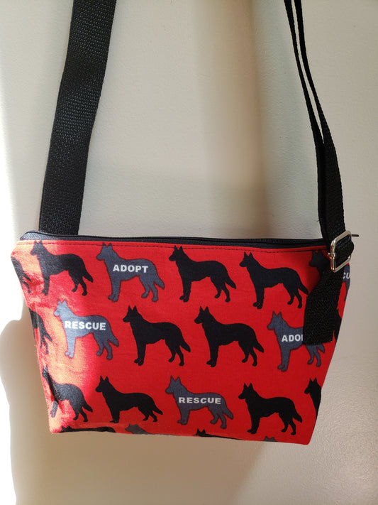 Adopt / Rescue Dog in Red Crossbody Bag