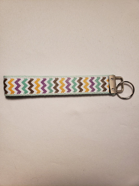 Autumn Glitter Chevron Key Fob