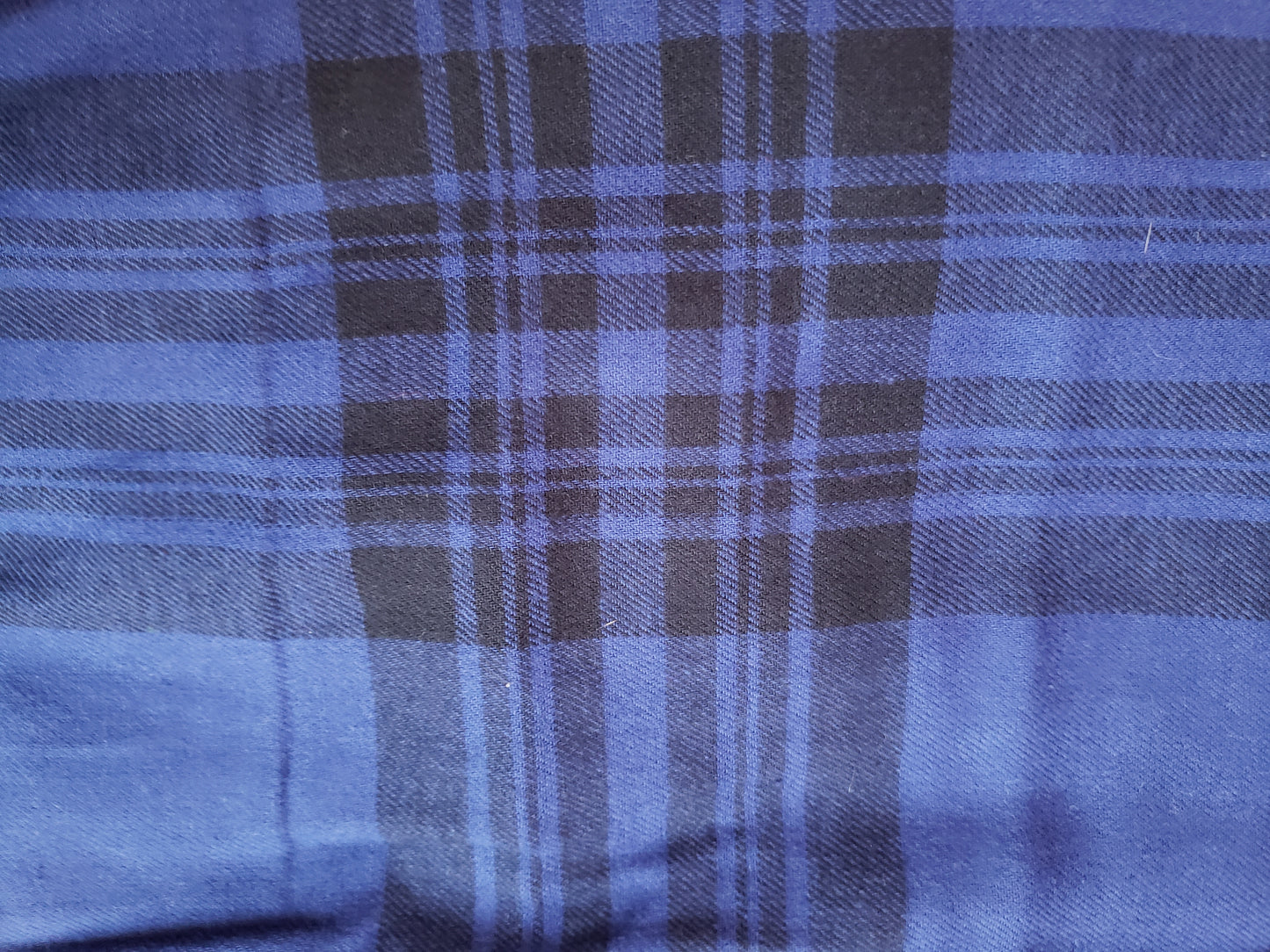 Autumn Infinity Scarf in Blue & Black Plaid