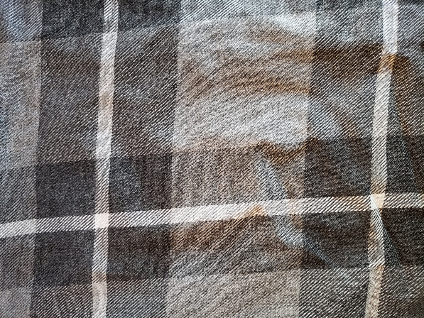 Autumn Infinity Scarf in Gray Plaid