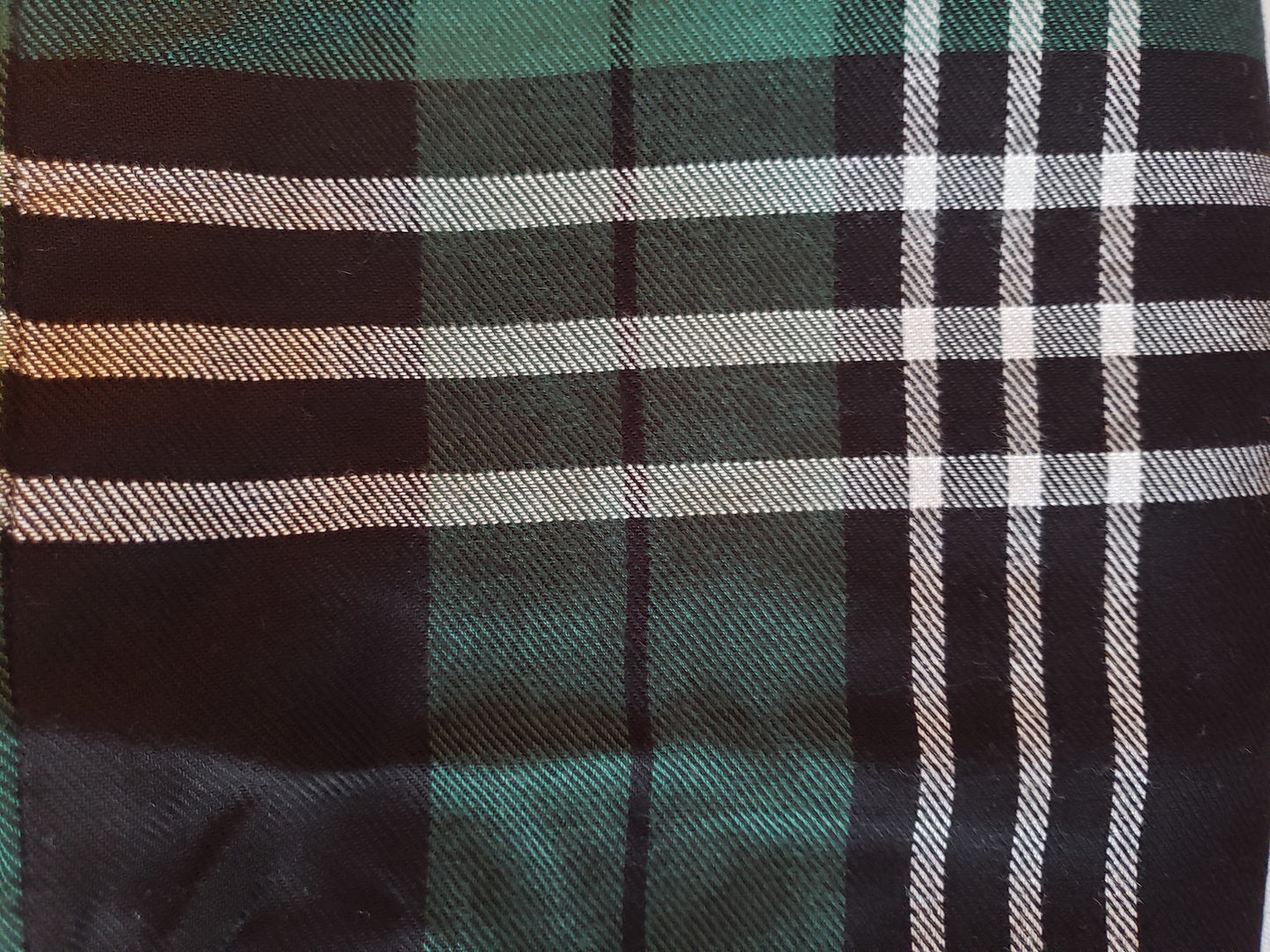 Autumn Infinity Scarf in Green, Black, & White Plaid