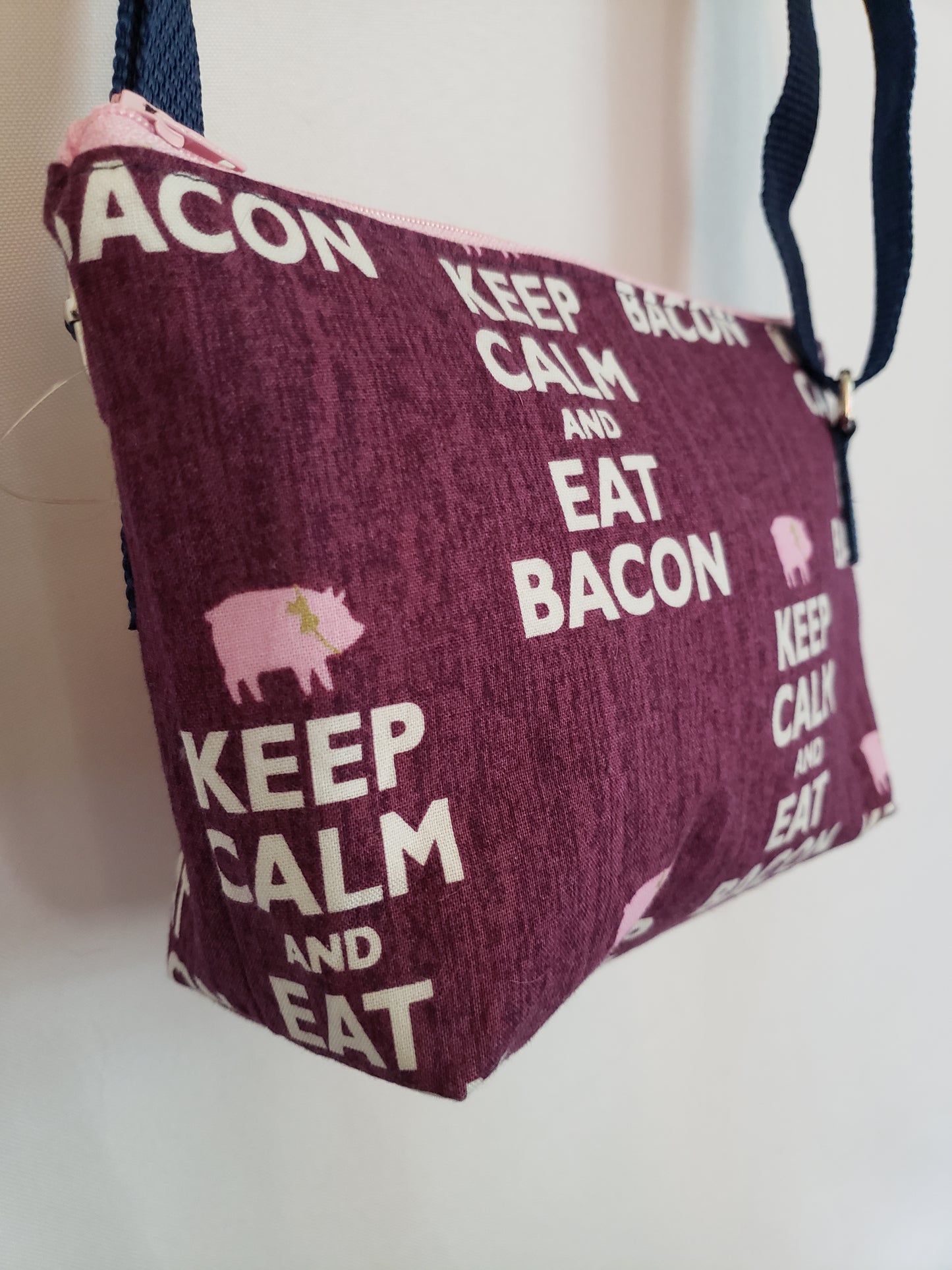 "Keep Calm and Eat Bacon" Crossbody Bag