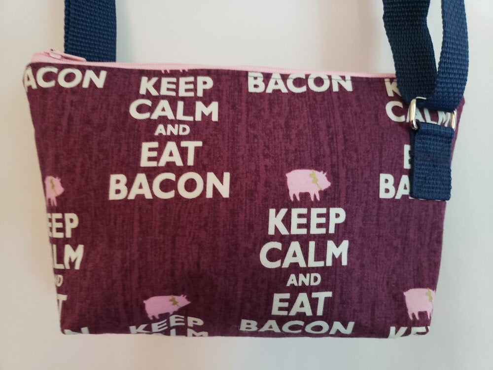 "Keep Calm and Eat Bacon" Crossbody Bag