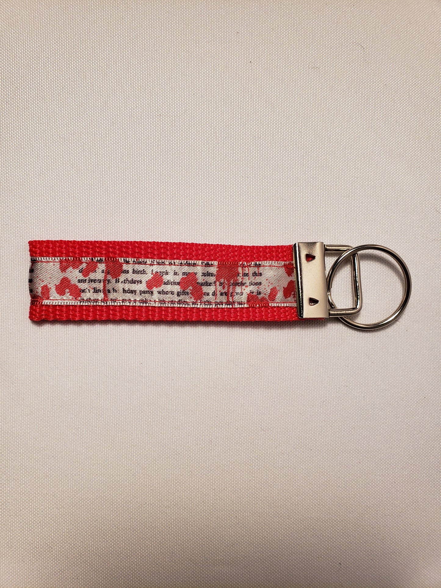 Blood Spatter on Text Mini Key Fob