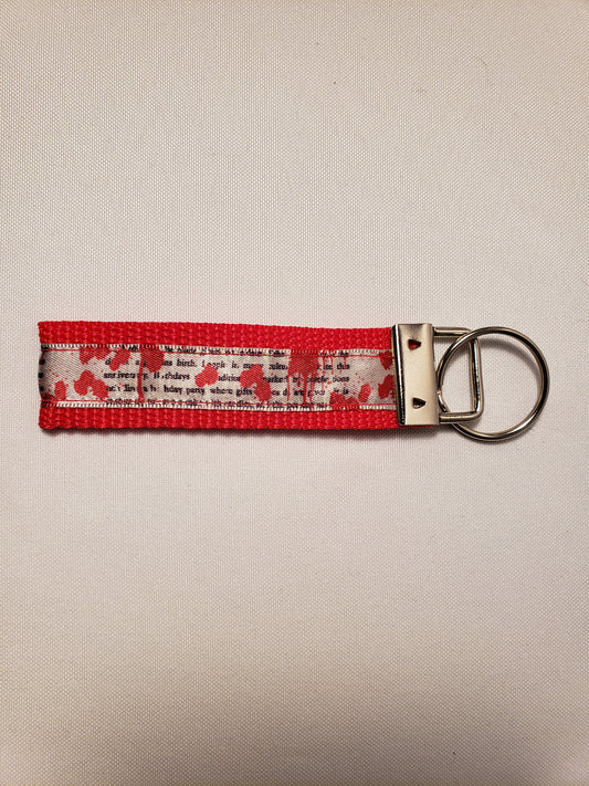 Blood Spatter on Text Mini Key Fob