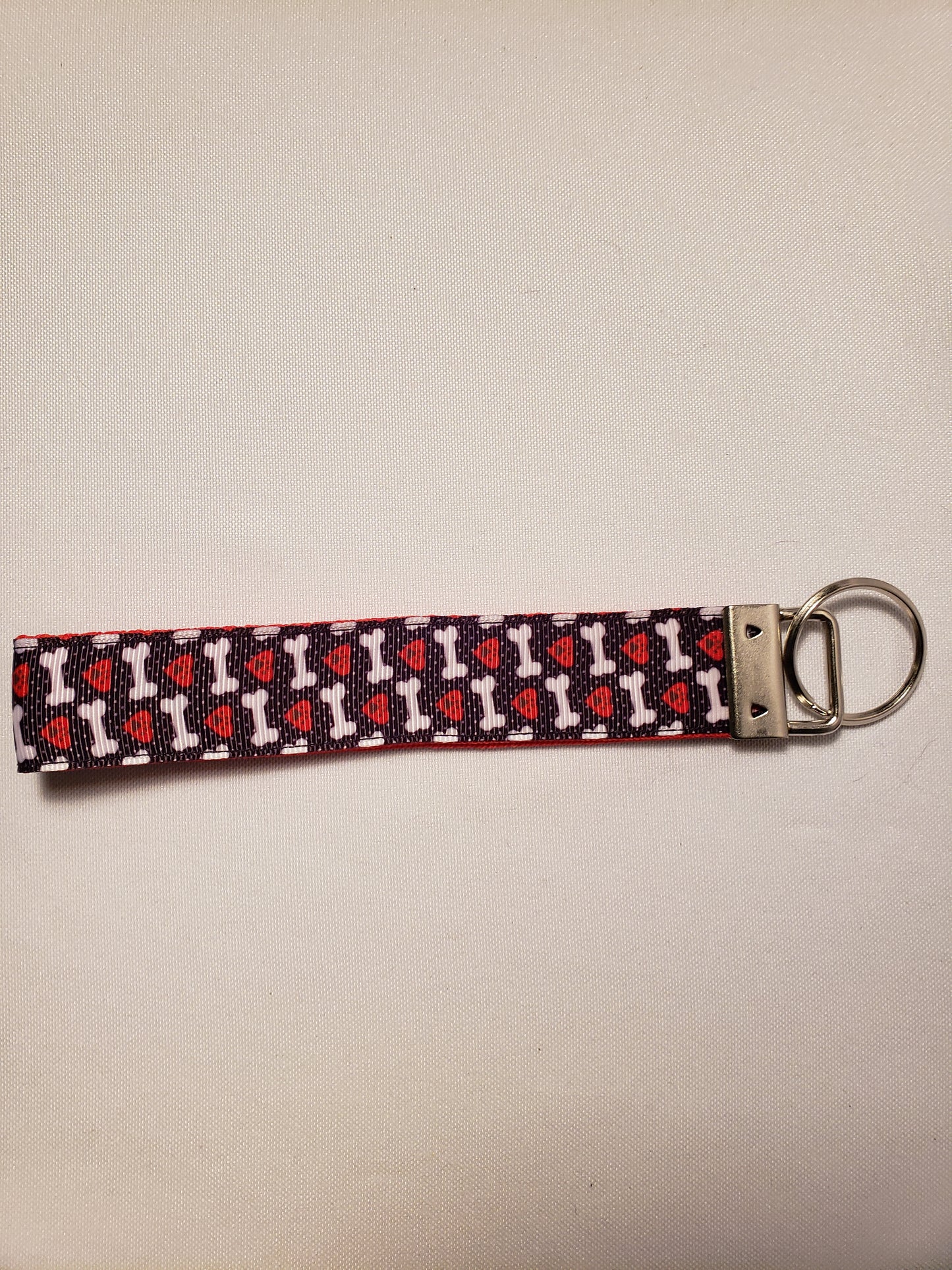 Dog Bones & Pawprint Hearts Key Fob