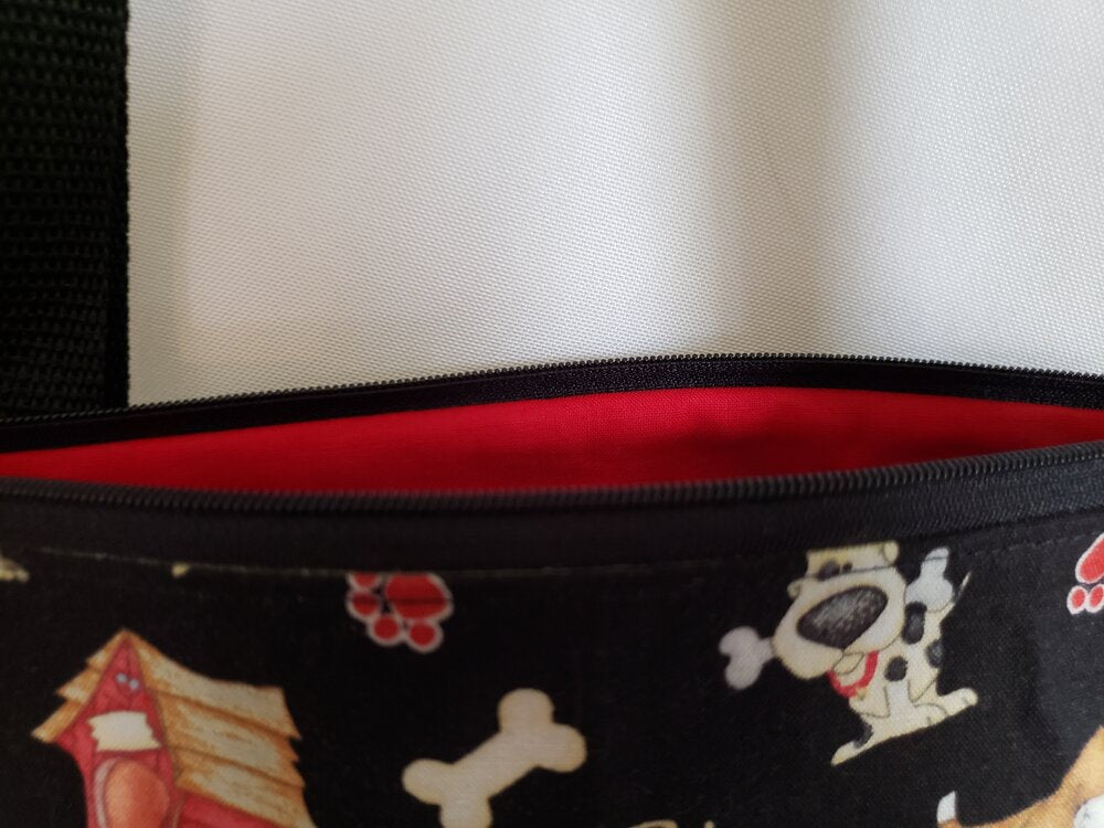 Cartoon Dogs on Black Crossbody Bag