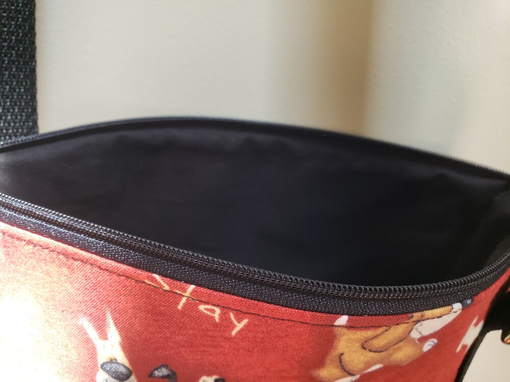 Cartoon Dogs on Red Crossbody Bag