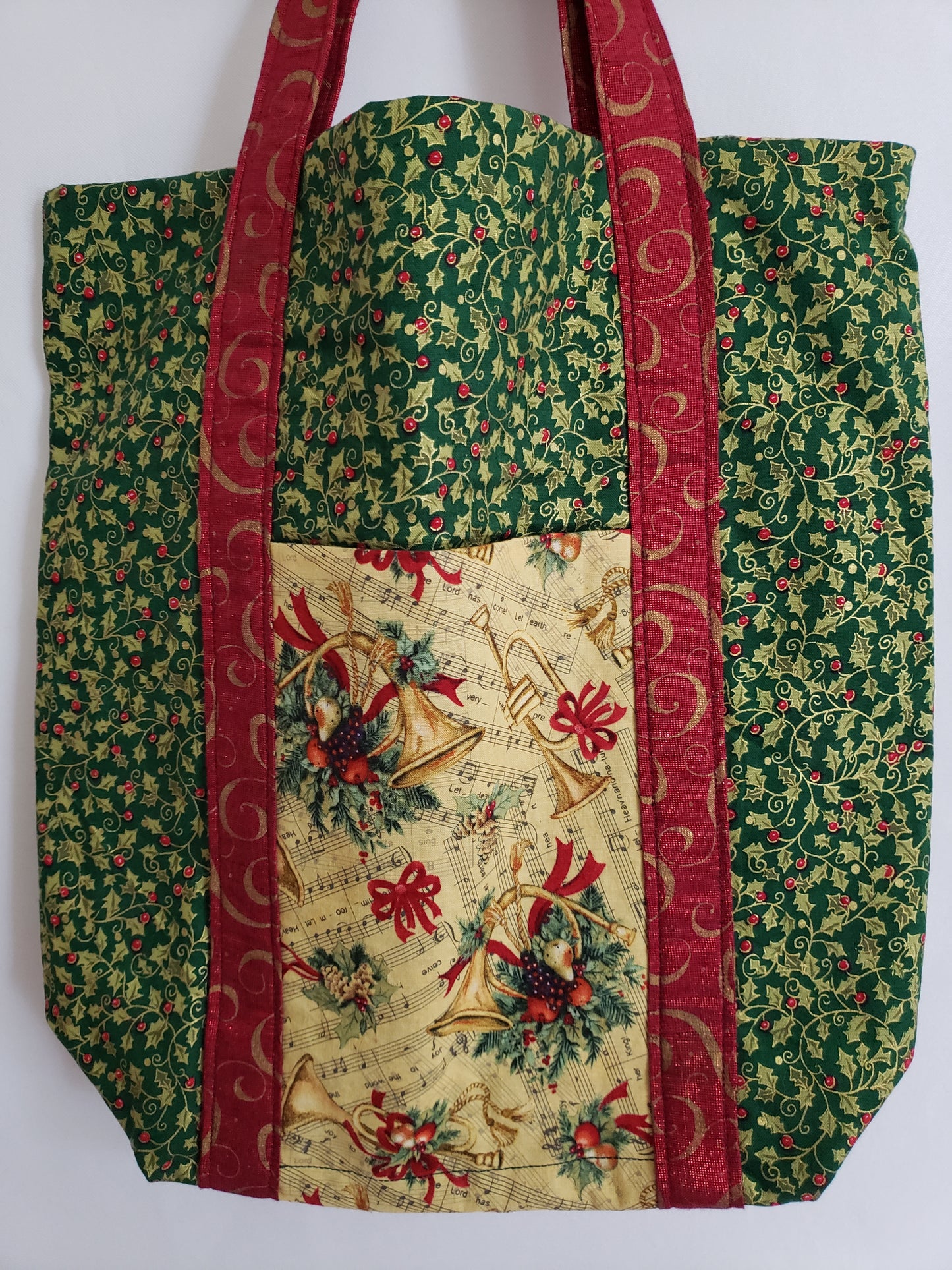 Christmas Music & Holly Deluxe Tote Bag