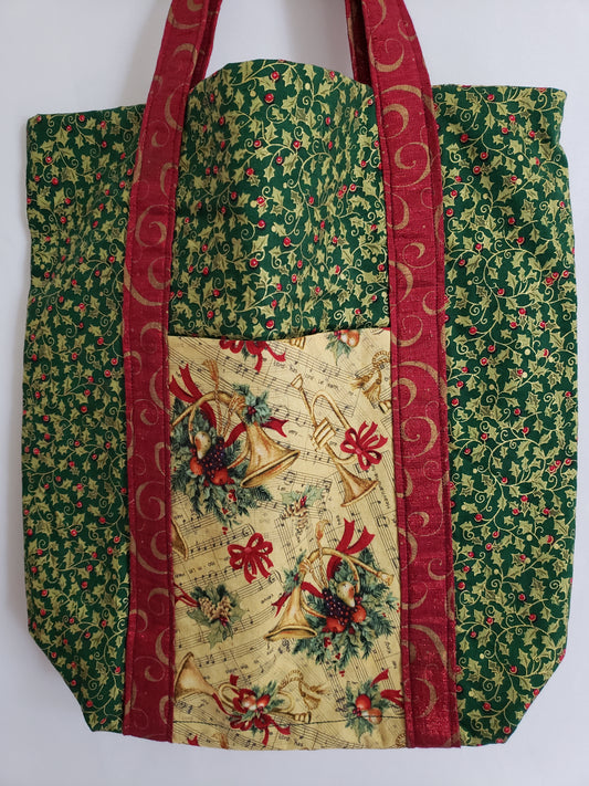 Christmas Music & Holly Deluxe Tote Bag