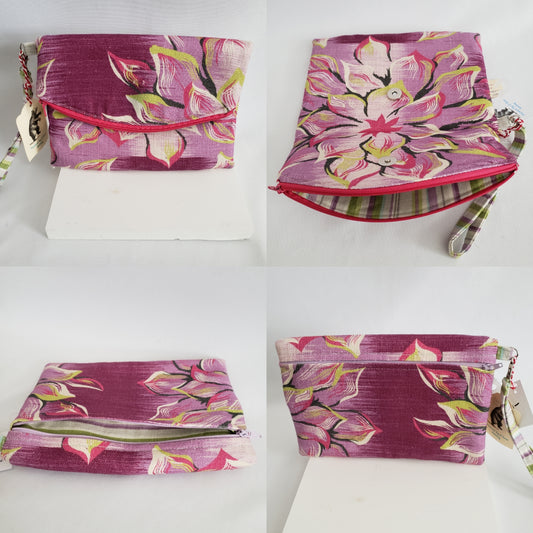 Heidi Wristlet Clutch (small) - Purple Floral