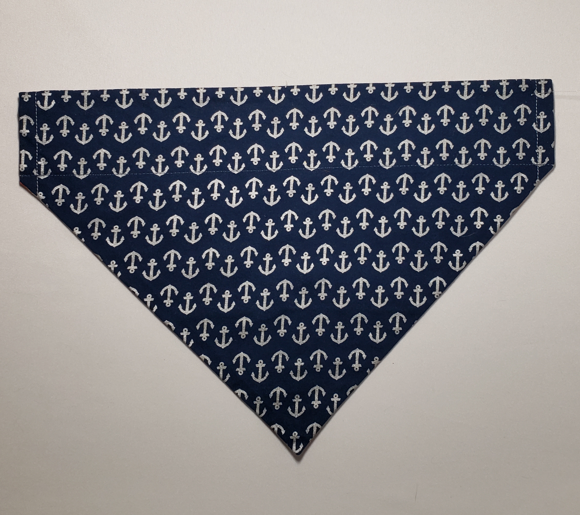 Silver Anchors on Navy Over-the-Collar Pet Bandana