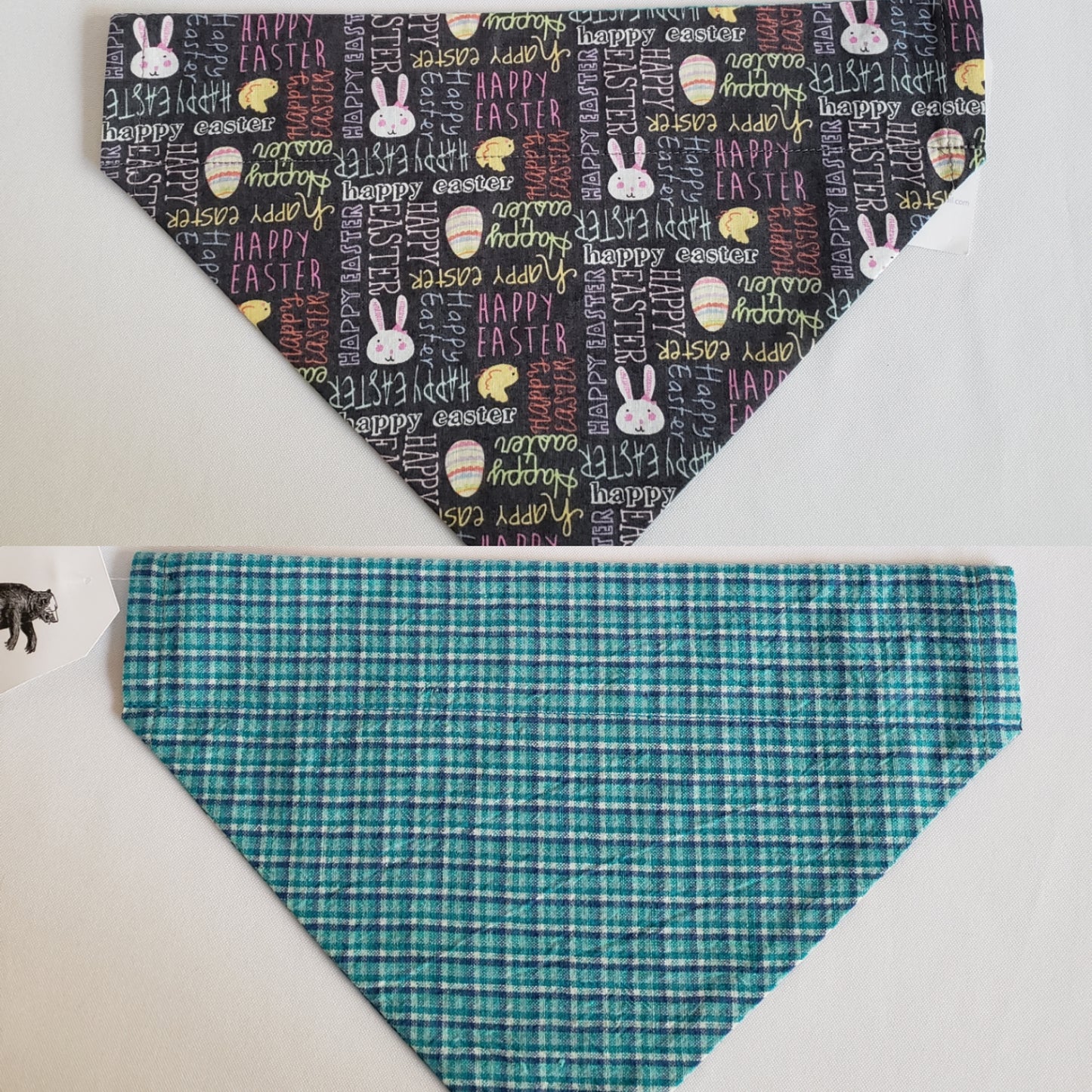 Easter & Plaid Over-the-Collar Pet Bandana