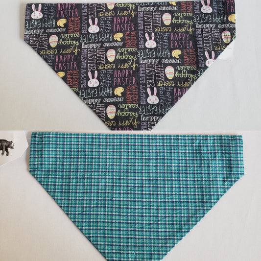 Easter & Plaid Over-the-Collar Pet Bandana