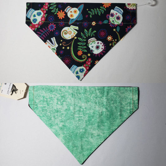 Floral Sugar Skulls Over-the-Collar Pet Bandana