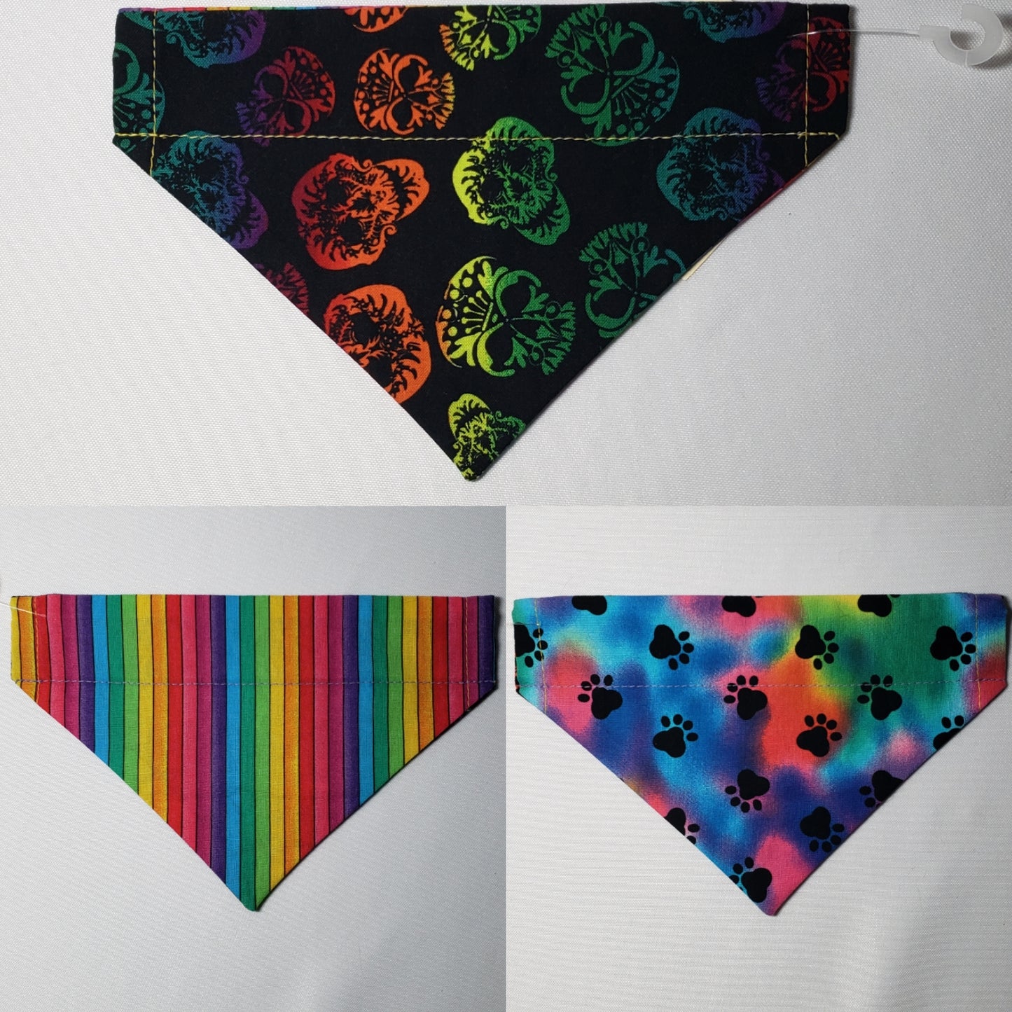 Rainbow Sugar Skulls Over-the-Collar Pet Bandana