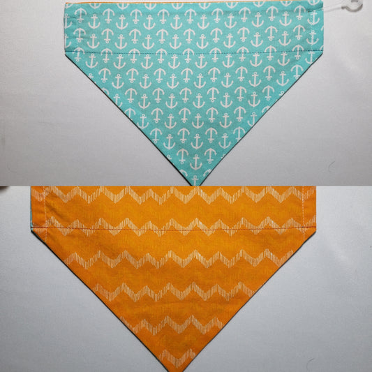 Anchors on Aqua Over-the-Collar Pet Bandana
