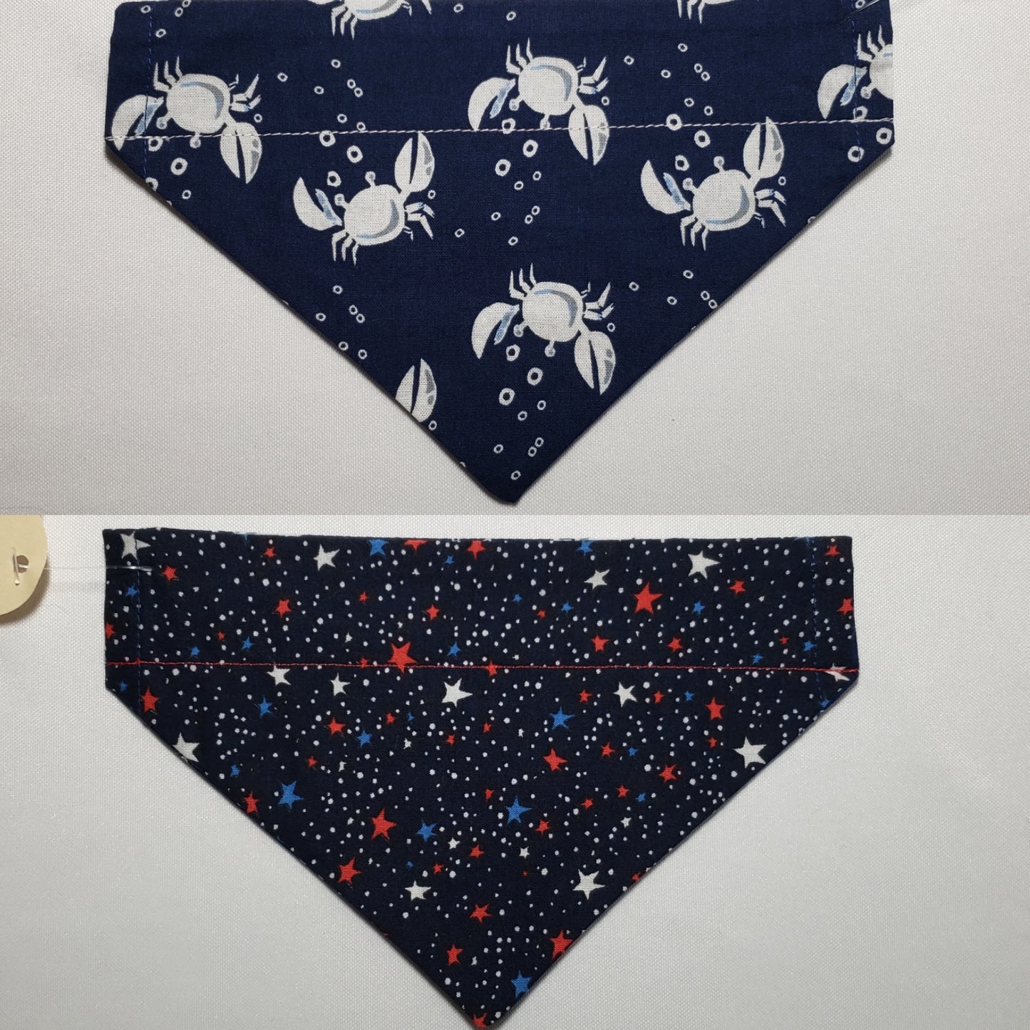 Crabs on Navy Over-the-Collar Pet Bandana