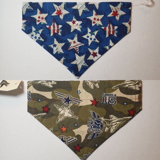 Patriotic Starry Stars & Air Force Angels Camo Over-the-Collar Pet Bandana