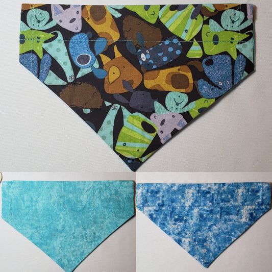 Cartoon Dog Faces Over-the-Collar Pet Bandana