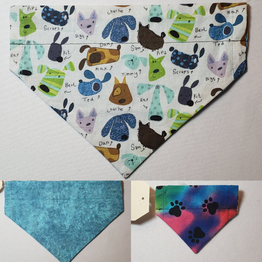 Cartoon Dog Names Over-the-Collar Pet Bandana
