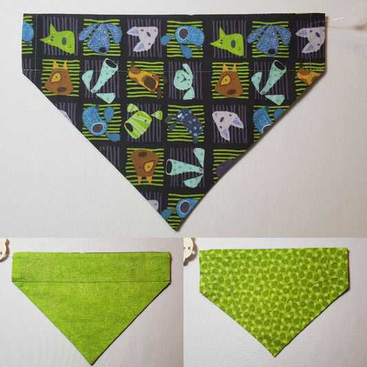 Cartoon Dog Squares Over-the-Collar Pet Bandana