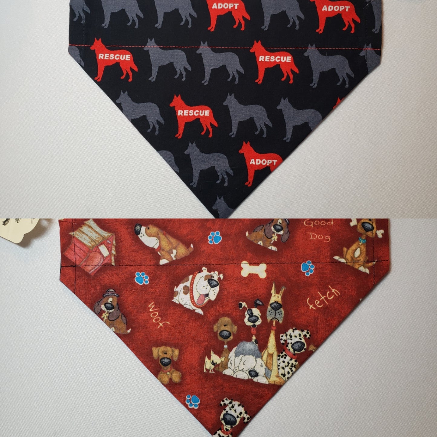 Adopt / Rescue on Black Over-the-Collar Pet Bandana