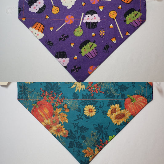 Halloween Glitter Monster Cupcakes Over-the-Collar Pet Bandana