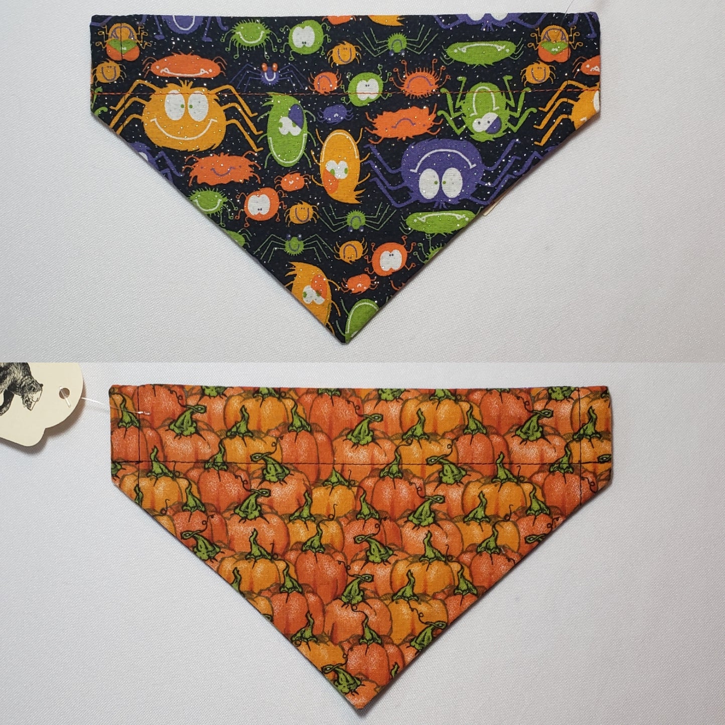 Halloween Glitter Spiders Over-the-Collar Pet Bandana