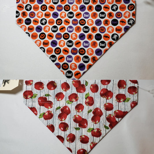 Halloween Spooky Dots / Autumn Apples Over-the-Collar Pet Bandana