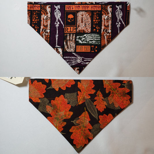 Halloween "Bad to the Bone" Skeleton Over-the-Collar Pet Bandana