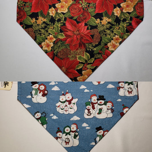 Christmas Poinsettias Over-the-Collar Pet Bandana