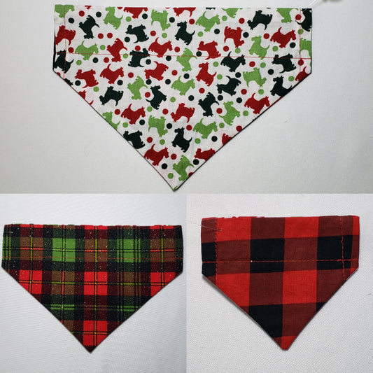 Christmas Scotties Over-the-Collar Pet Bandana