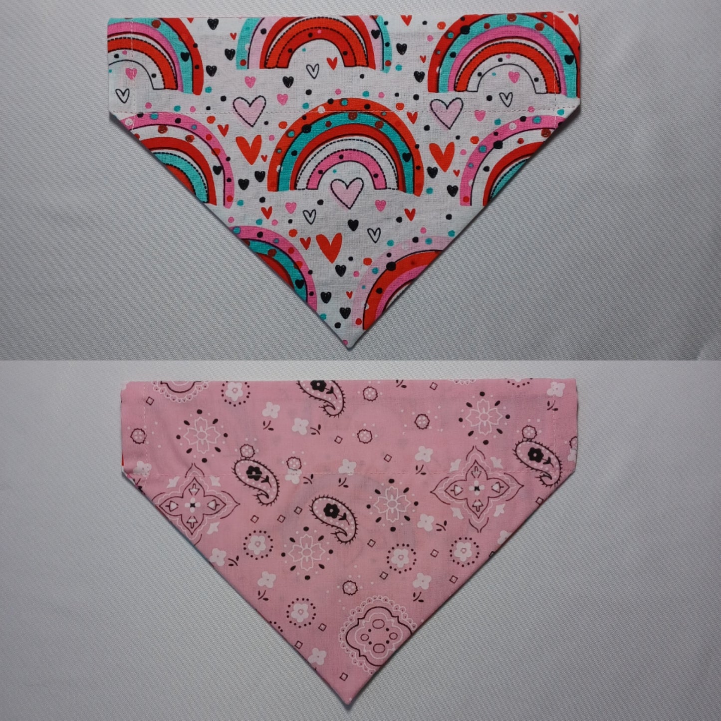 Rainbows & Hearts Over-the-Collar Pet Bandana